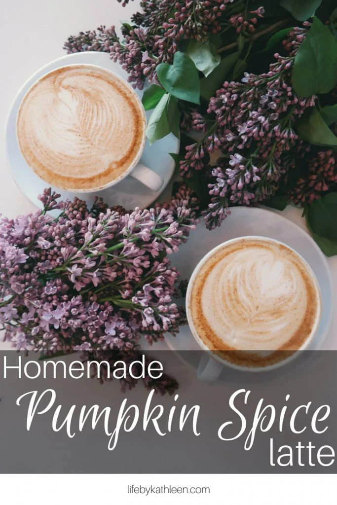 This homemade pumpkin spice latte recipe is warming on a coldfall day. Switch it up with an iced latte or try a vegan option with almond milk. #PSL #pumpkinspicelatte #homemade #DIY #fall #expressi #aldiexpressi #iced #vegan