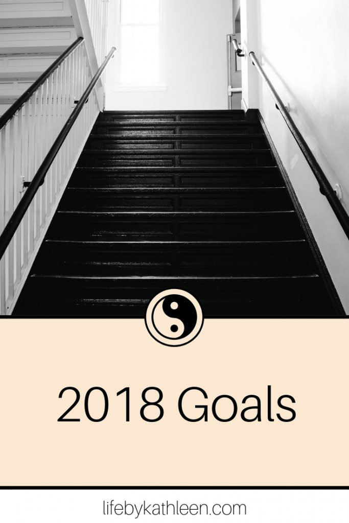 black and white stairs text overlay 2018 goals