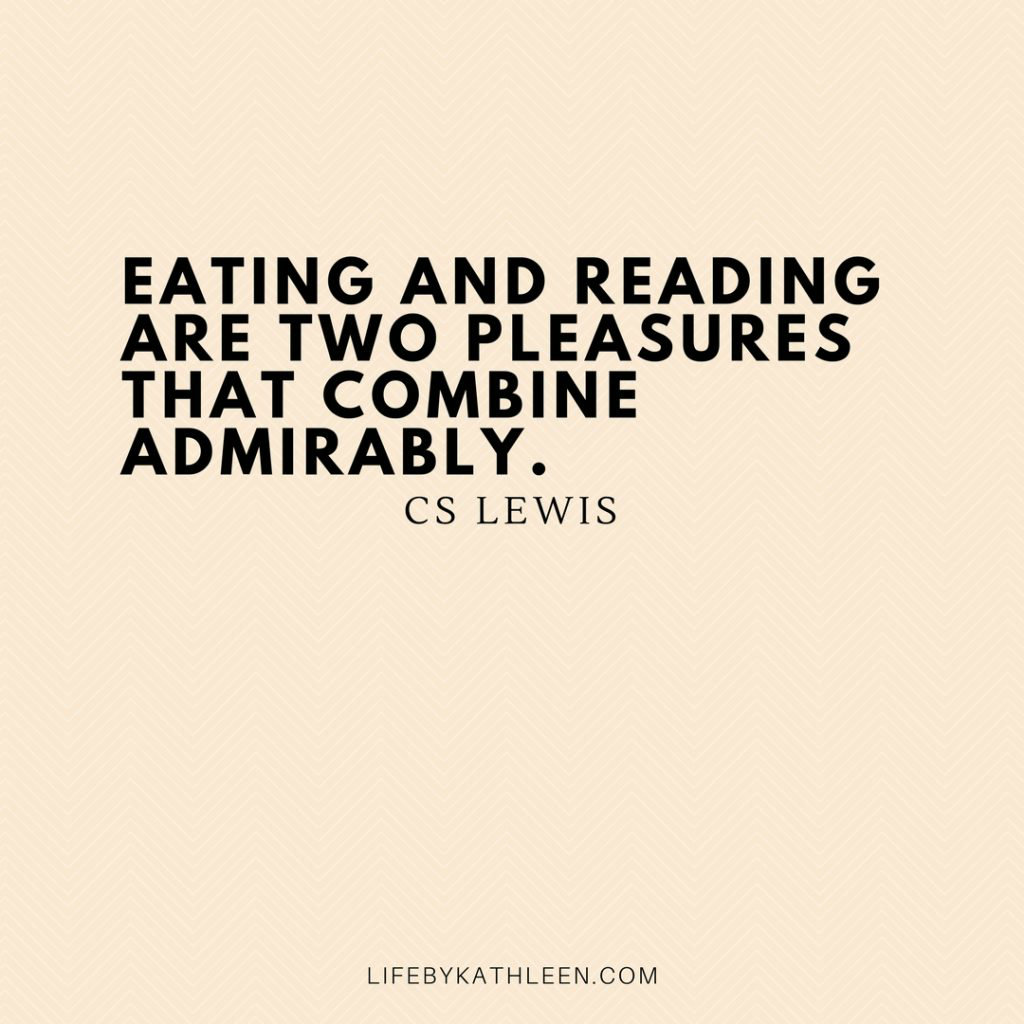 Eating and reading are two pleasures that combine admirably - CS Lewis