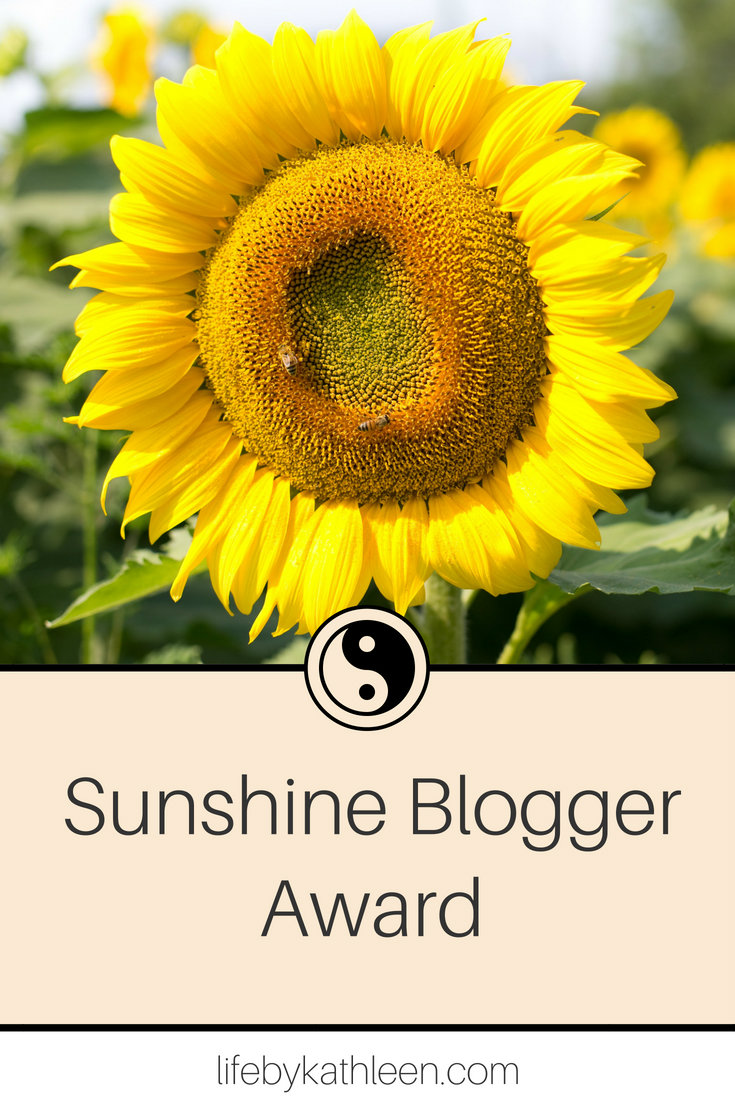 sunflower text overlay sunshine blogger award