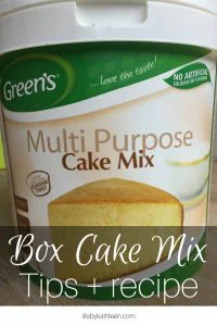 green's multi purpose cake mix text overlay Box Cake Mix Tips + Recipe