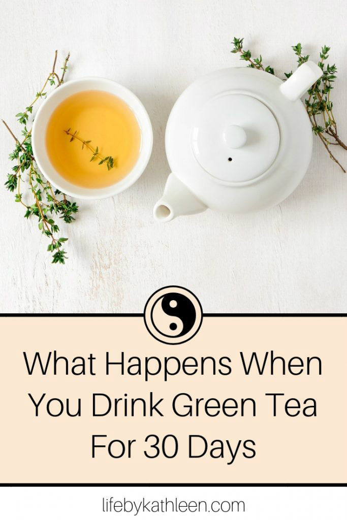 teacup and teapot text overlay What Happens When You Drink Green Tea For 30 Days
