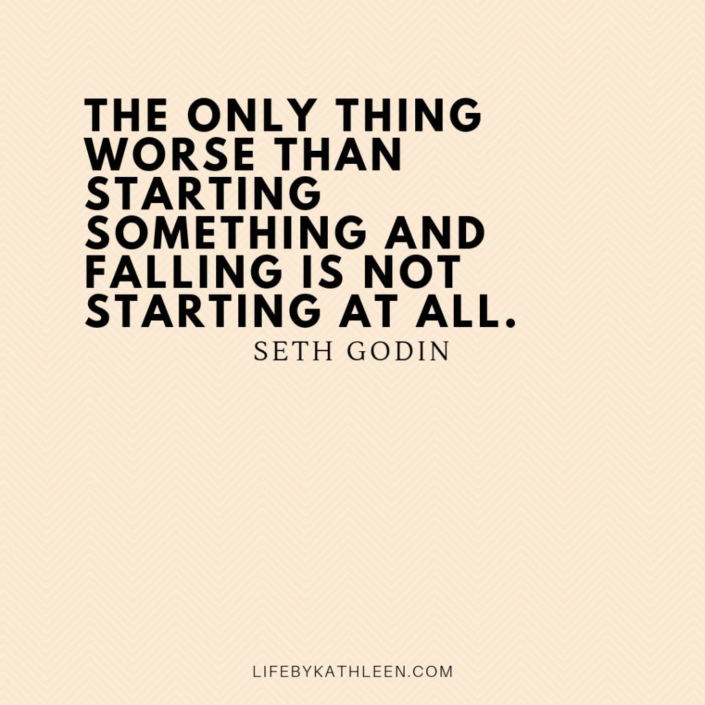 The only thing worse than starting something and falling is not starting at all - Seth Godin #quotes #sethgodin The only thing worse than starting something and falling is not starting at all - Seth Godin