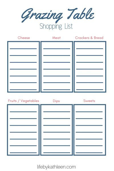 Grazing Table Shopping List